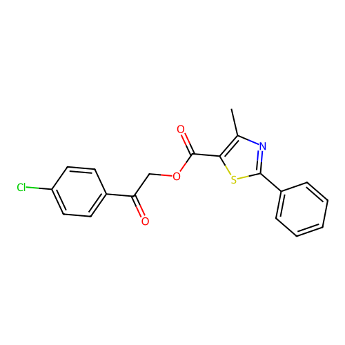 2-(4-Chlorophenyl)-2-oxoethyl 4-methyl-2-phenyl-1,3-thiazole-5-carboxylate structure