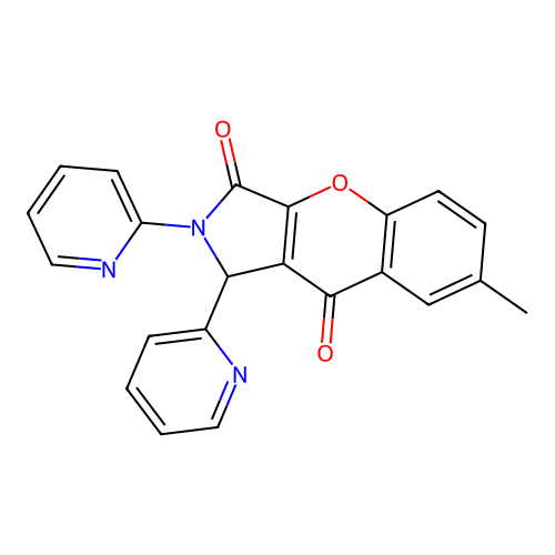7-Methyl-1,2-di(2-pyridinyl)-1,2-dihydrochromeno[2,3-c]pyrrole-3,9-dione structure