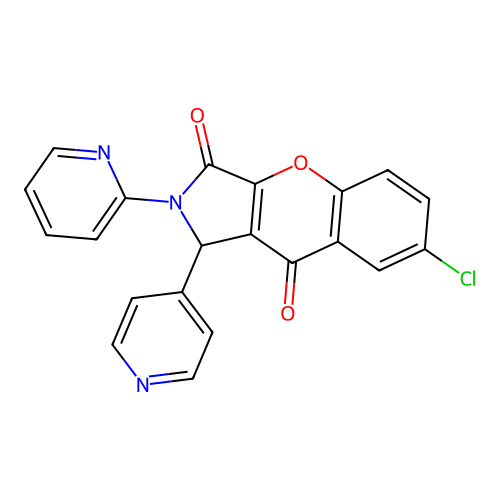 7-chloro-2-(pyridin-2-yl)-1-(pyridin-4-yl)-1,2-dihydrochromeno[2,3-c]pyrrole-3,9-dione structure