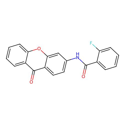 2-fluoro-N-(9-oxo-9H-xanthen-3-yl)benzamide structure