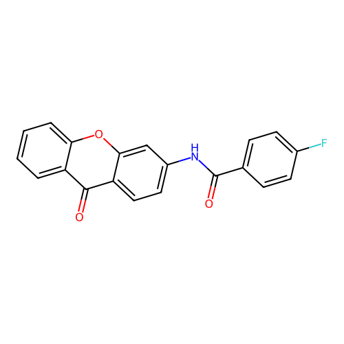 4-fluoro-N-(9-oxo-9H-xanthen-3-yl)benzamide structure