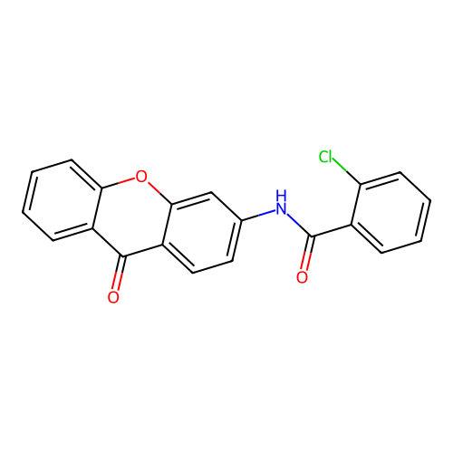 2-chloro-N-(9-oxo-9H-xanthen-3-yl)benzamide structure