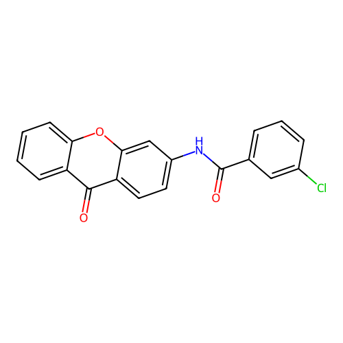 3-chloro-N-(9-oxo-9H-xanthen-3-yl)benzamide structure