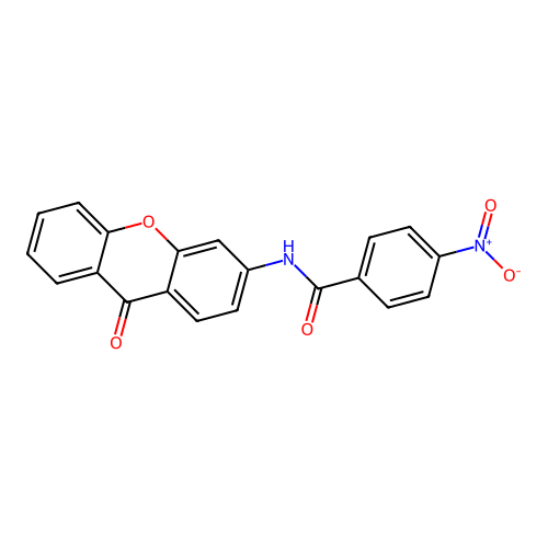 4-nitro-N-(9-oxo-9H-xanthen-3-yl)benzamide structure