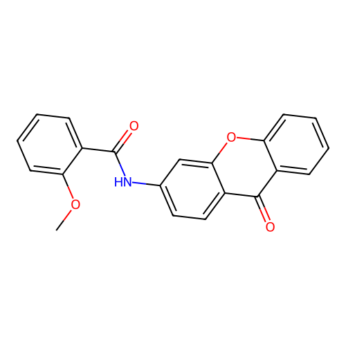 2-methoxy-N-(9-oxo-9H-xanthen-3-yl)benzamide structure