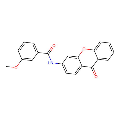 3-methoxy-N-(9-oxo-9H-xanthen-3-yl)benzamide structure