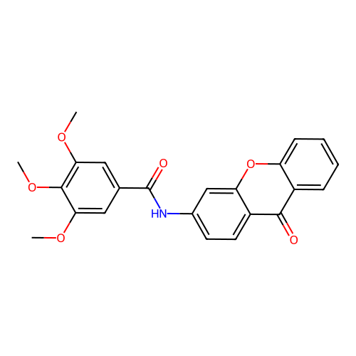 3,4,5-trimethoxy-N-(9-oxo-9H-xanthen-3-yl)benzamide structure