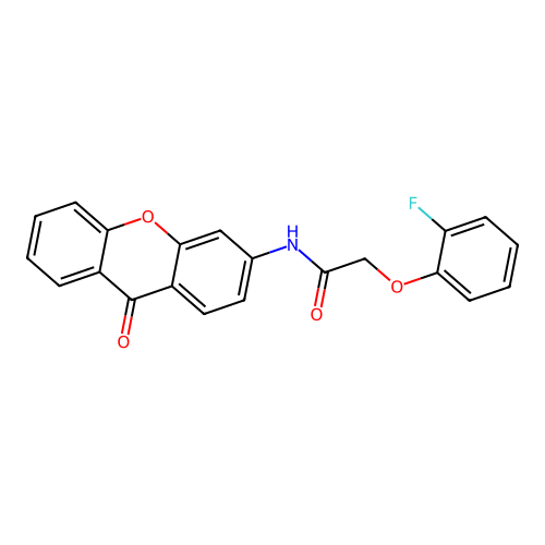 2-(2-fluorophenoxy)-N-(9-oxo-9H-xanthen-3-yl)acetamide structure