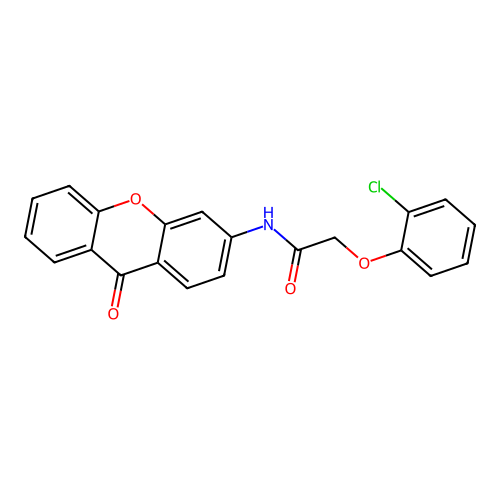 2-(2-chlorophenoxy)-N-(9-oxo-9H-xanthen-3-yl)acetamide structure
