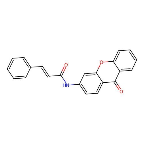 (2E)-N-(9-oxo-9H-xanthen-3-yl)-3-phenylprop-2-enamide structure