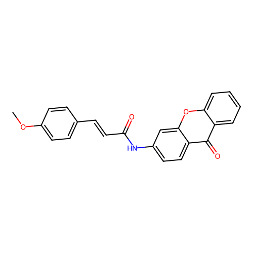 (E)-3-(4-methoxyphenyl)-N-(9-oxo-9H-xanthen-3-yl)acrylamide structure