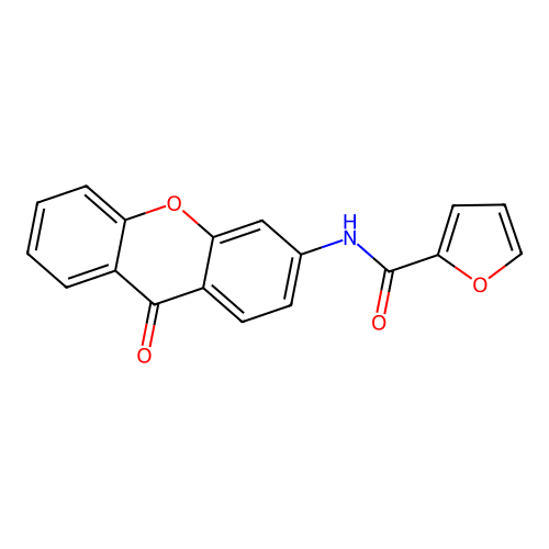 N-(9-oxo-9H-xanthen-3-yl)furan-2-carboxamide structure