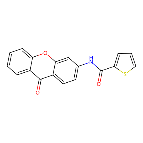 N-(9-oxo-9H-xanthen-3-yl)thiophene-2-carboxamide structure