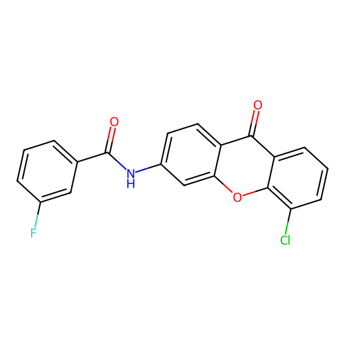 N-(5-chloro-9-oxo-9H-xanthen-3-yl)-3-fluorobenzamide structure