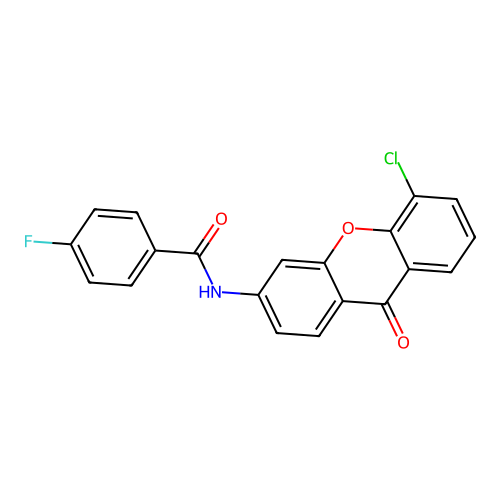 N-(5-chloro-9-oxo-9H-xanthen-3-yl)-4-fluorobenzamide structure