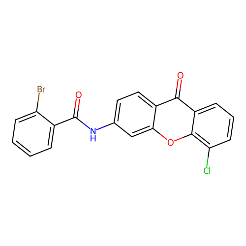 2-bromo-N-(5-chloro-9-oxo-9H-xanthen-3-yl)benzamide structure