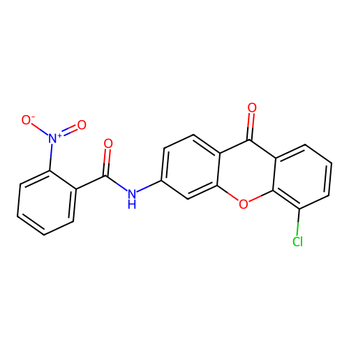 N-(5-chloro-9-oxo-9H-xanthen-3-yl)-2-nitrobenzamide structure