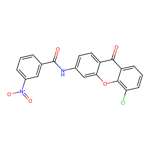 N-(5-chloro-9-oxo-9H-xanthen-3-yl)-3-nitrobenzamide structure