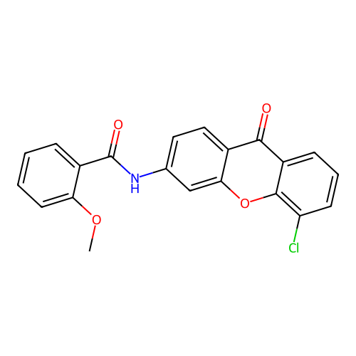 N-(5-chloro-9-oxo-9H-xanthen-3-yl)-2-methoxybenzamide structure