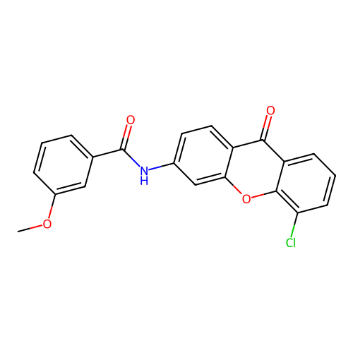 N-(5-chloro-9-oxo-9H-xanthen-3-yl)-3-methoxybenzamide structure