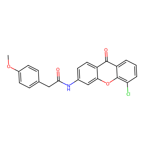 N-(5-chloro-9-oxo-9H-xanthen-3-yl)-2-(4-methoxyphenyl)acetamide structure