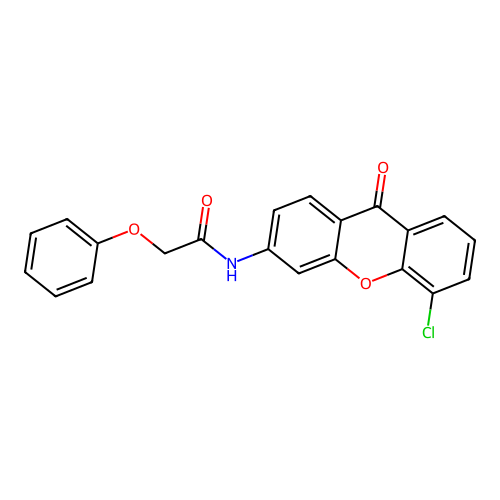 N-(5-chloro-9-oxo-9H-xanthen-3-yl)-2-phenoxyacetamide structure