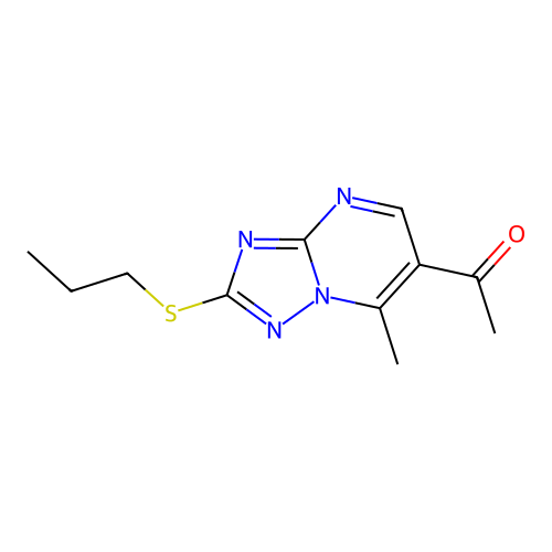 1-[7-Methyl-2-(propylsulfanyl)[1,2,4]triazolo[1,5-a]pyrimidin-6-yl]ethanone structure