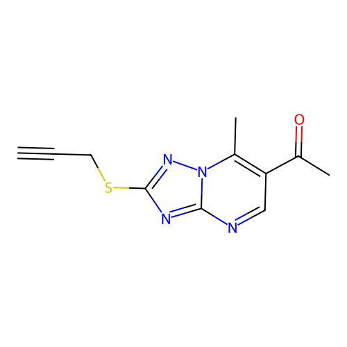 1-[7-Methyl-2-(prop-2-yn-1-ylthio)[1,2,4]triazolo[1,5-a]pyrimidin-6-yl]ethanone structure