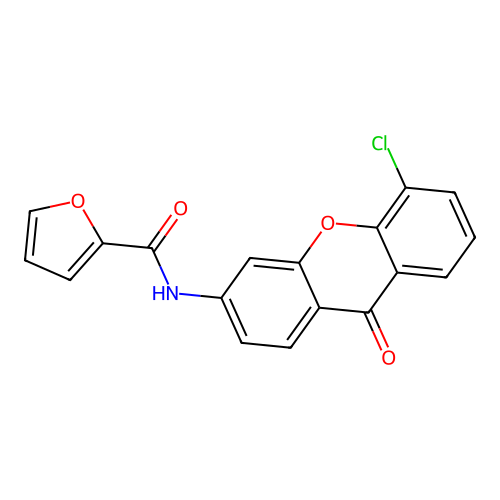 N-(5-chloro-9-oxo-9H-xanthen-3-yl)furan-2-carboxamide structure