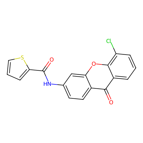 N-(5-chloro-9-oxo-9H-xanthen-3-yl)thiophene-2-carboxamide structure