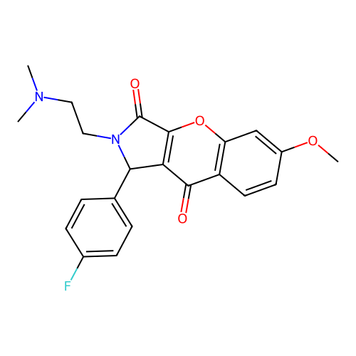 2-(2-(dimethylamino)ethyl)-1-(4-fluorophenyl)-6-methoxy-1,2-dihydrochromeno[2,3-c]pyrrole-3,9-dione structure