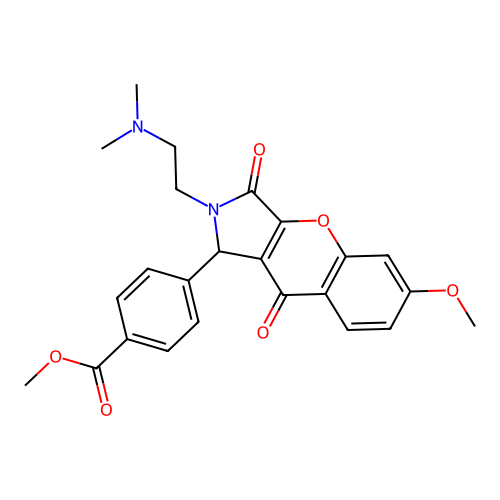 methyl 4-(2-(2-(dimethylamino)ethyl)-6-methoxy-3,9-dioxo-1,2,3,9-tetrahydrochromeno[2,3-c]pyrrol-1-yl)benzoate structure