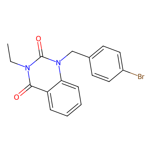 1-(4-bromobenzyl)-3-ethylquinazoline-2,4(1H,3H)-dione structure