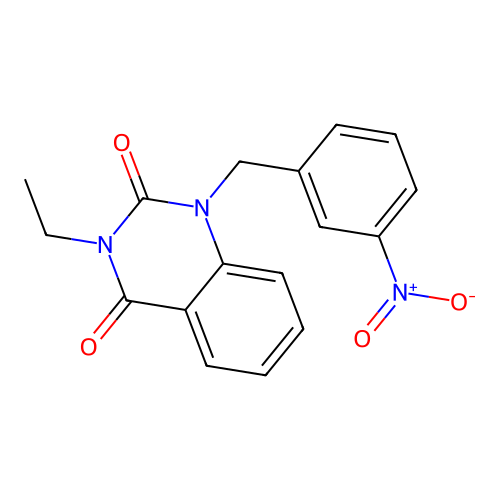 3-ethyl-1-(3-nitrobenzyl)quinazoline-2,4(1H,3H)-dione structure