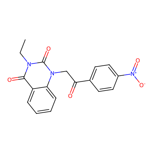 3-ethyl-1-(2-(4-nitrophenyl)-2-oxoethyl)quinazoline-2,4(1H,3H)-dione structure