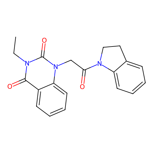 1-[2-(2,3-dihydro-1H-indol-1-yl)-2-oxoethyl]-3-ethylquinazoline-2,4(1H,3H)-dione structure