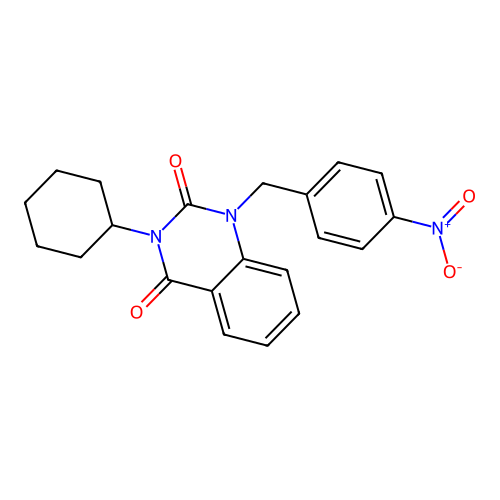 3-cyclohexyl-1-(4-nitrobenzyl)quinazoline-2,4(1H,3H)-dione structure