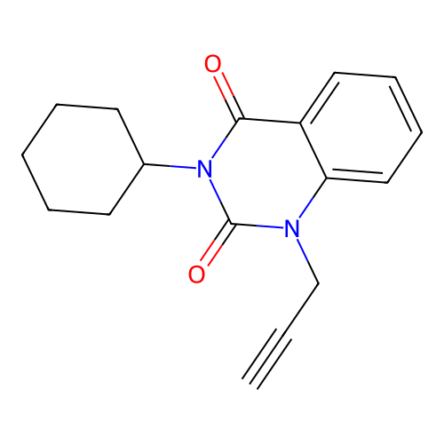 3-cyclohexyl-1-(prop-2-yn-1-yl)quinazoline-2,4(1H,3H)-dione structure