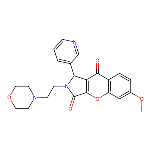6-methoxy-2-[2-(morpholin-4-yl)ethyl]-1-(pyridin-3-yl)-1,2-dihydrochromeno[2,3-c]pyrrole-3,9-dione structure