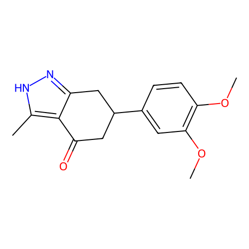 6-(3,4-dimethoxyphenyl)-3-methyl-1,5,6,7-tetrahydro-4H-indazol-4-one structure