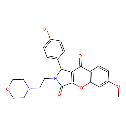 1-(4-bromophenyl)-6-methoxy-2-[2-(morpholin-4-yl)ethyl]-1,2-dihydrochromeno[2,3-c]pyrrole-3,9-dione structure