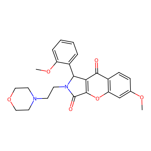 6-methoxy-1-(2-methoxyphenyl)-2-[2-(morpholin-4-yl)ethyl]-1,2-dihydrochromeno[2,3-c]pyrrole-3,9-dione structure
