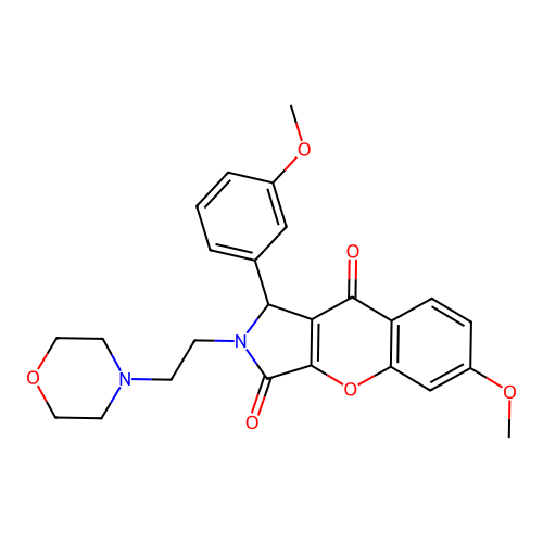 6-methoxy-1-(3-methoxyphenyl)-2-[2-(morpholin-4-yl)ethyl]-1,2-dihydrochromeno[2,3-c]pyrrole-3,9-dione structure