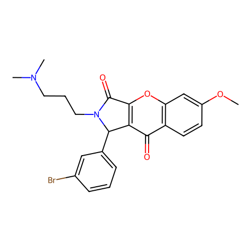 1-(3-bromophenyl)-2-[3-(dimethylamino)propyl]-6-methoxy-1,2-dihydrochromeno[2,3-c]pyrrole-3,9-dione structure