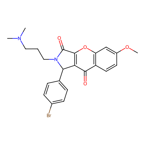 1-(4-bromophenyl)-2-[3-(dimethylamino)propyl]-6-methoxy-1,2-dihydrochromeno[2,3-c]pyrrole-3,9-dione structure