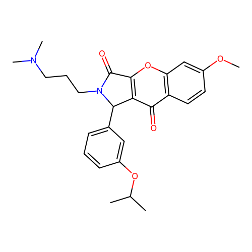 2-[3-(dimethylamino)propyl]-6-methoxy-1-[3-(propan-2-yloxy)phenyl]-1,2-dihydrochromeno[2,3-c]pyrrole-3,9-dione structure
