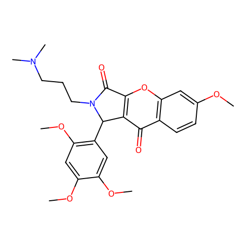 2-[3-(dimethylamino)propyl]-6-methoxy-1-(2,4,5-trimethoxyphenyl)-1,2-dihydrochromeno[2,3-c]pyrrole-3,9-dione structure