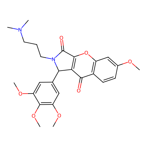 2-[3-(dimethylamino)propyl]-6-methoxy-1-(3,4,5-trimethoxyphenyl)-1,2-dihydrochromeno[2,3-c]pyrrole-3,9-dione structure