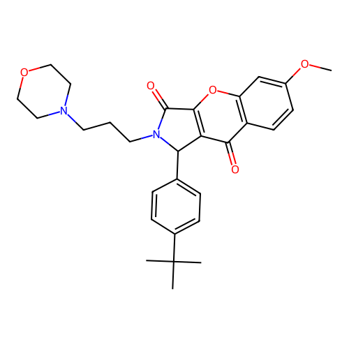 1-(4-tert-butylphenyl)-6-methoxy-2-[3-(morpholin-4-yl)propyl]-1,2-dihydrochromeno[2,3-c]pyrrole-3,9-dione structure