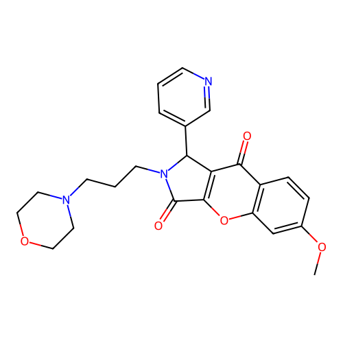 6-methoxy-2-(3-morpholinopropyl)-1-(pyridin-3-yl)-1,2-dihydrochromeno[2,3-c]pyrrole-3,9-dione structure